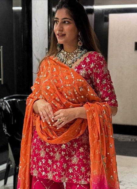 SR 1682 Georgette Top With Sharara Dupatta Bulk Orders In India